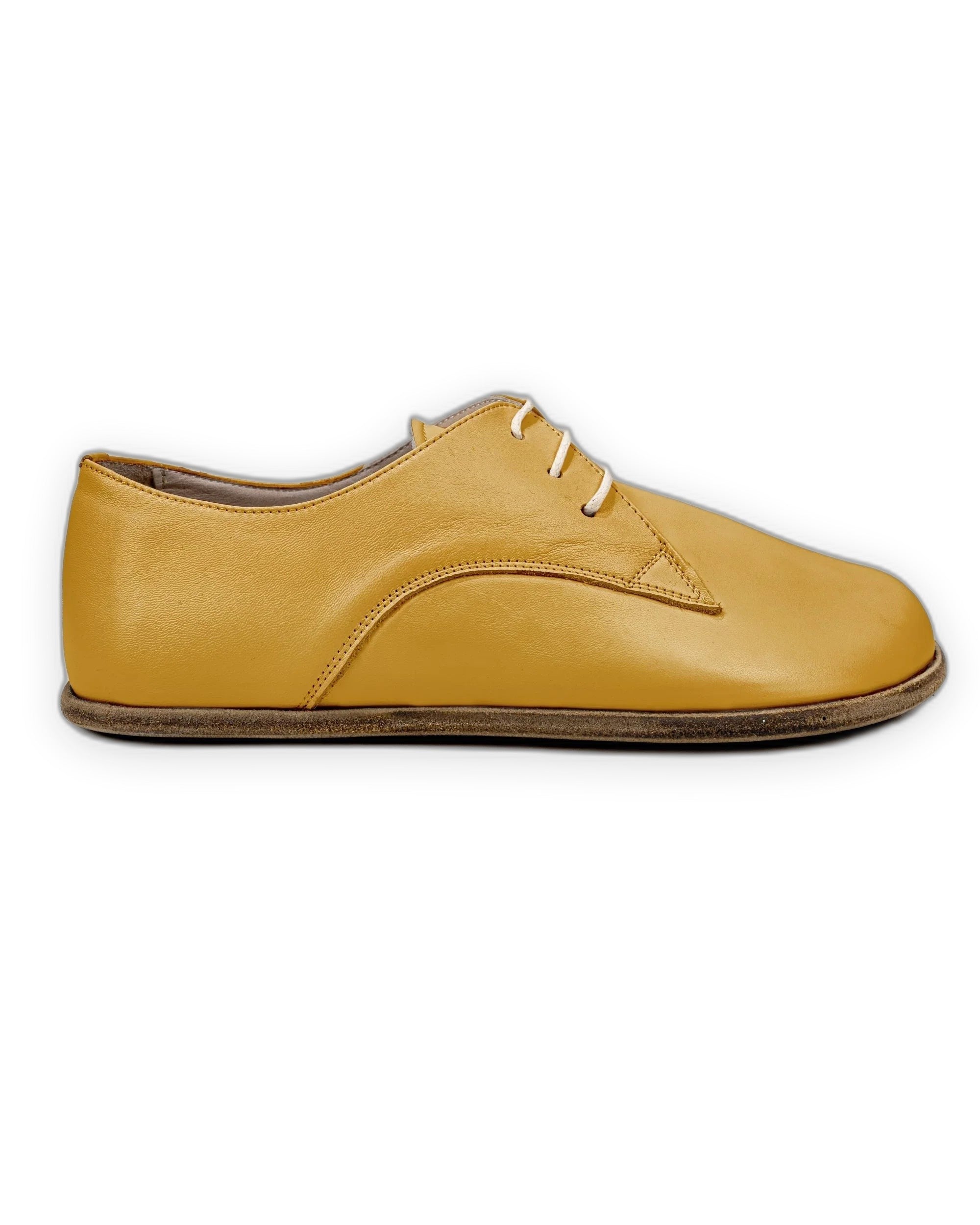 Side view Mustard Oxford Shoes - Calf Leather Zero Drop | Bespoky