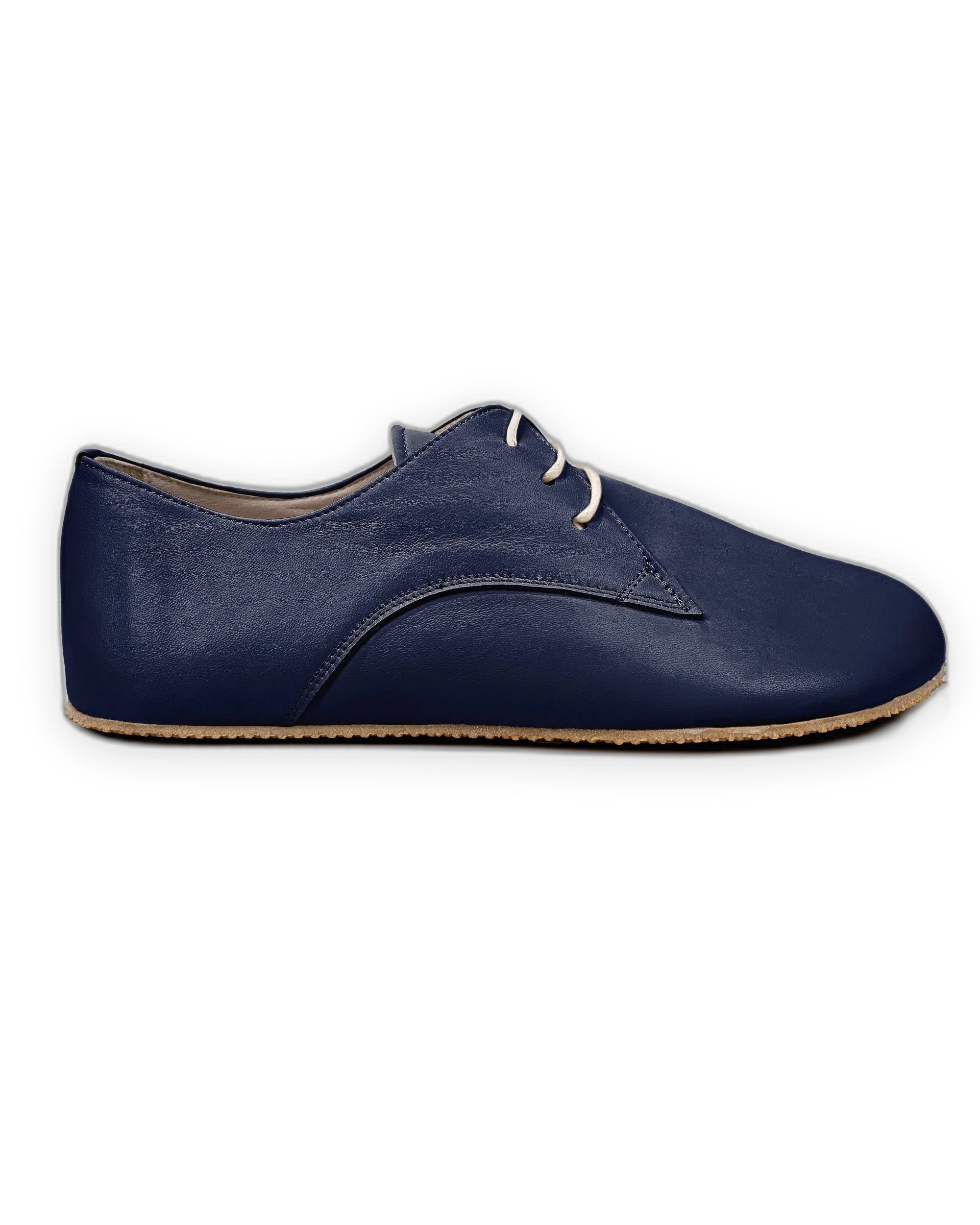 Side view Navy Blue Oxford Shoes - Calf Leather Zero Drop | Bespoky