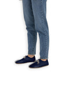 Detail Navy Blue Oxford Shoes - Handcrafted Calf Leather Turkey | Bespoky