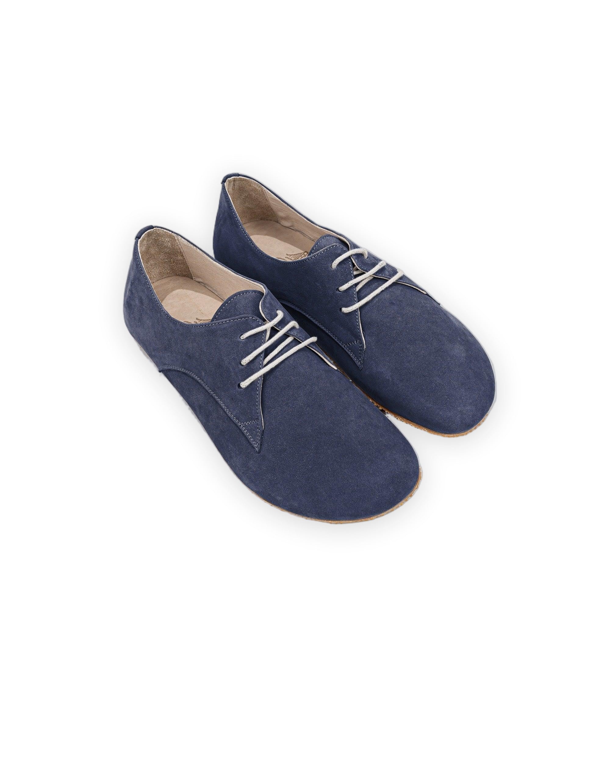 Women's Navy Oxford Shoes - Handcrafted Calf Leather Wide Toe Box | Bespoky