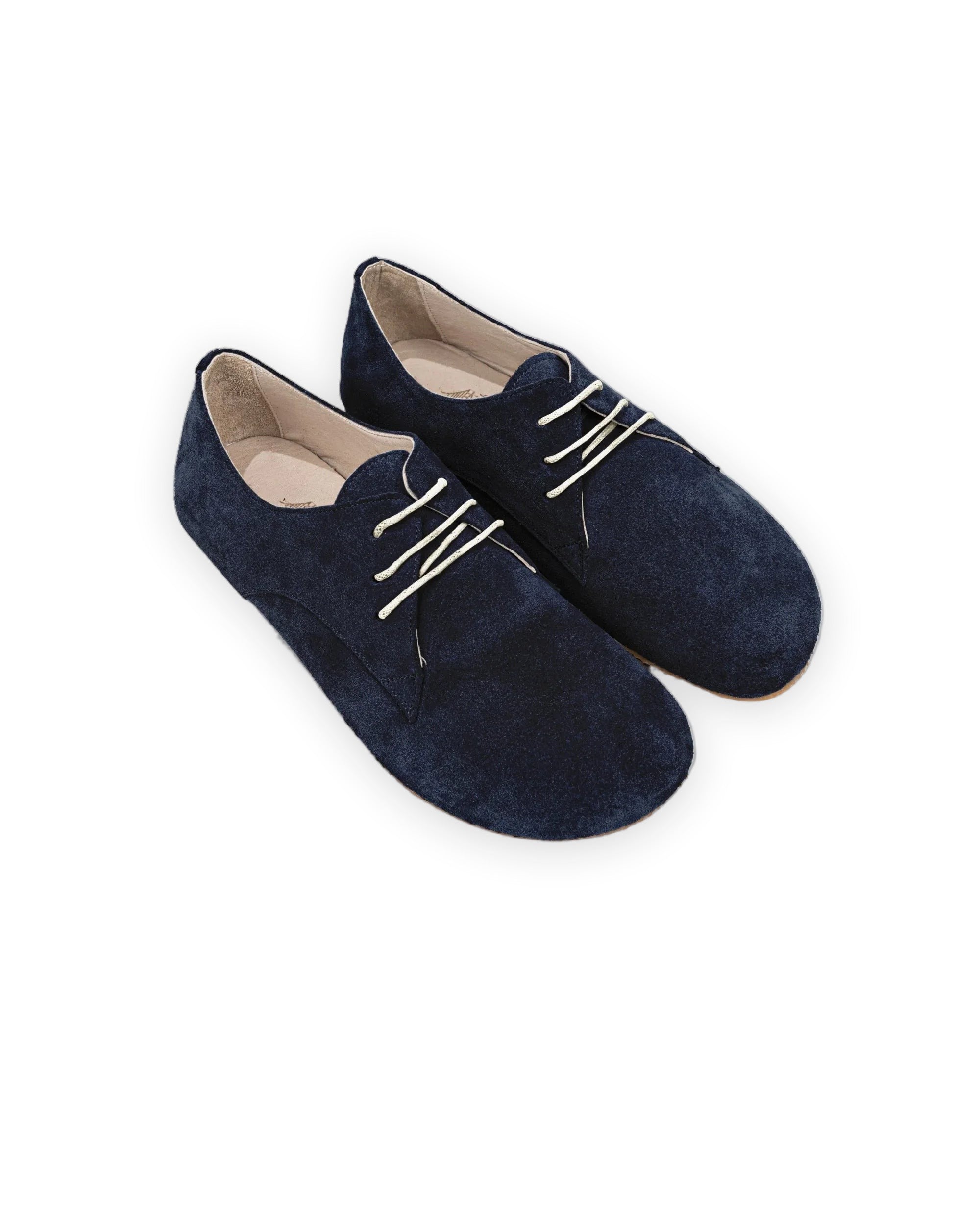 Women's Navy Oxford Shoes - Handcrafted Calf Leather Wide Toe Box | Bespoky