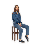 Back view Navy Oxford Shoes - Calf Leather Handcrafted | Bespoky