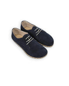 Women's Navy Oxford Shoes - Handcrafted Calf Leather Wide Toe Box | Bespoky