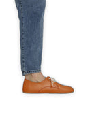 Pair Orange Oxford Shoes - Barefoot Wide Toe Calf Leather | Bespoky