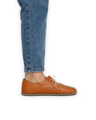 Detail Orange Oxford Shoes - Handcrafted Calf Leather Turkey | Bespoky