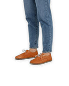 Pair Orange Oxford Shoes - Barefoot Wide Toe Calf Leather | Bespoky