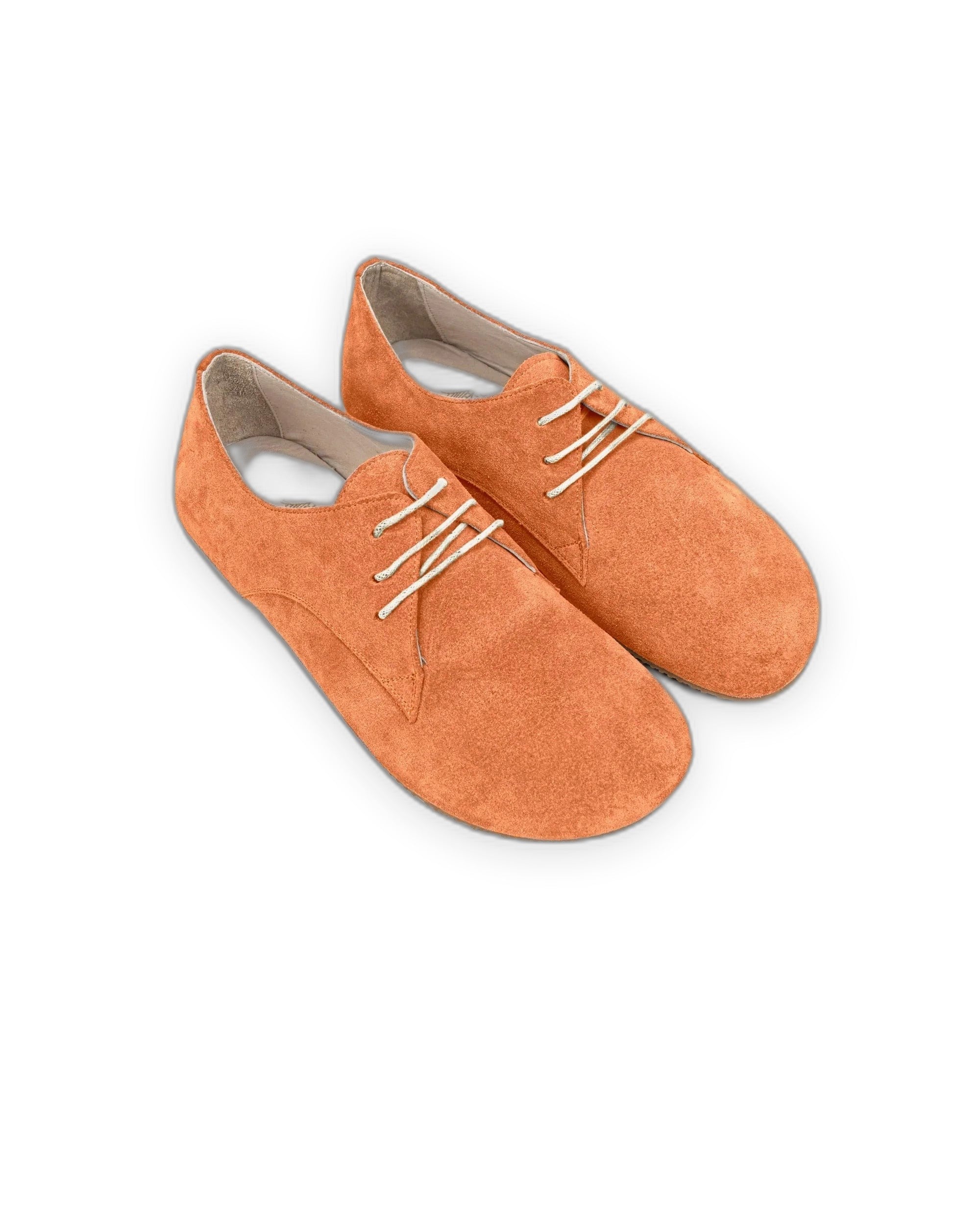 Women's Orange Oxford Shoes - Handcrafted Calf Leather Wide Toe Box | Bespoky