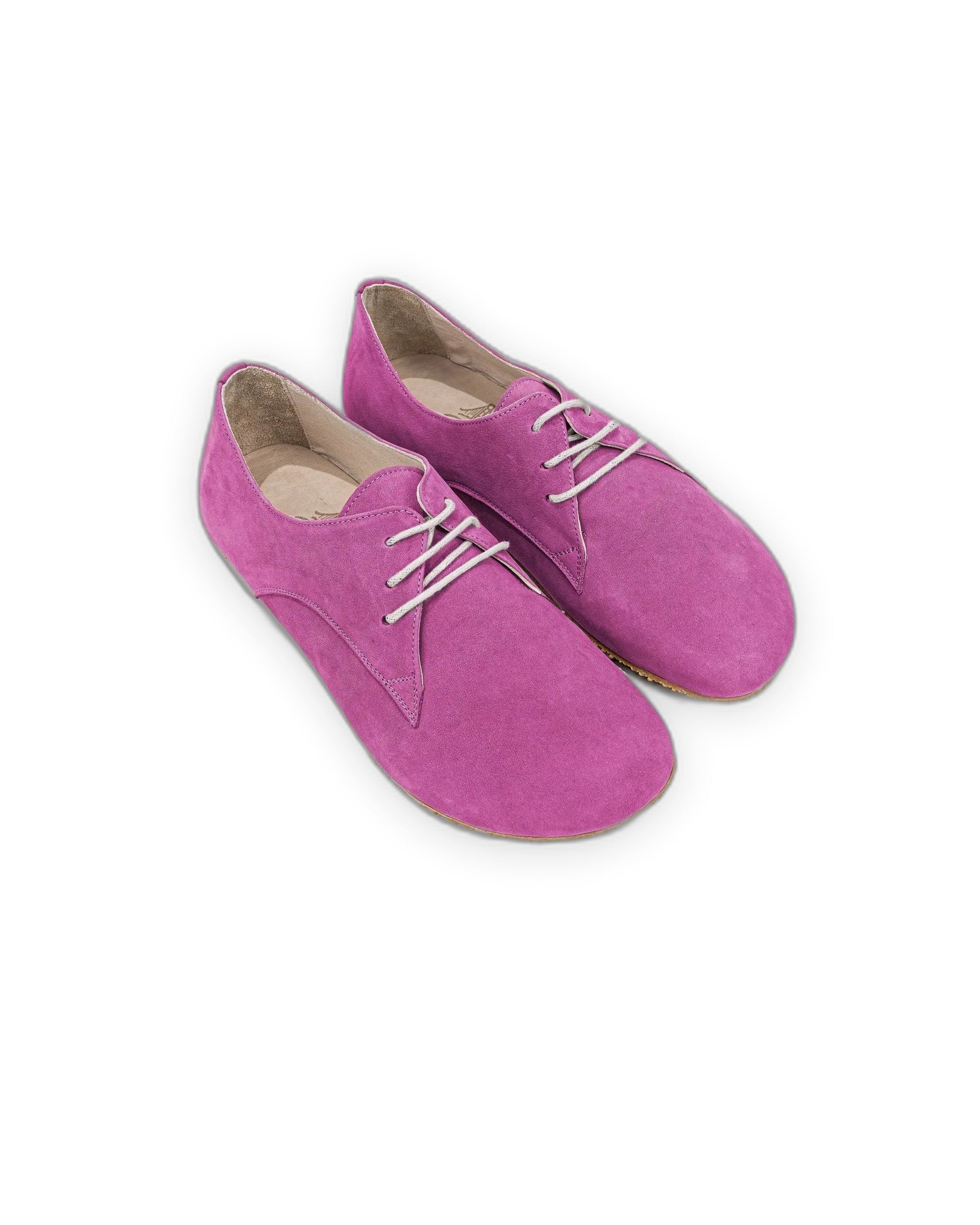 Women's Pink Oxford Shoes - Handcrafted Calf Leather Wide Toe Box | Bespoky