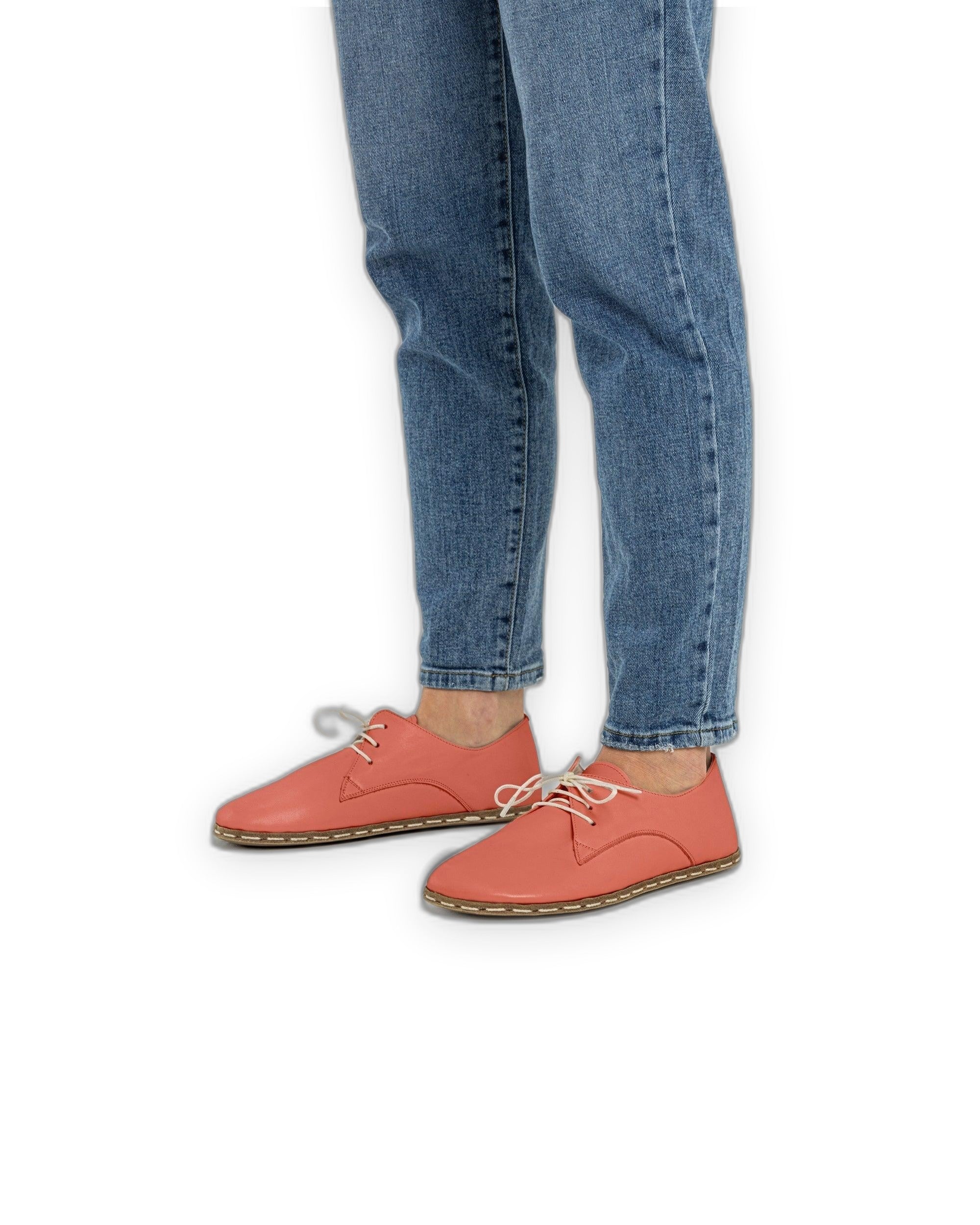 Pair Pomegranate Oxford Shoes - Barefoot Wide Toe Calf Leather | Bespoky