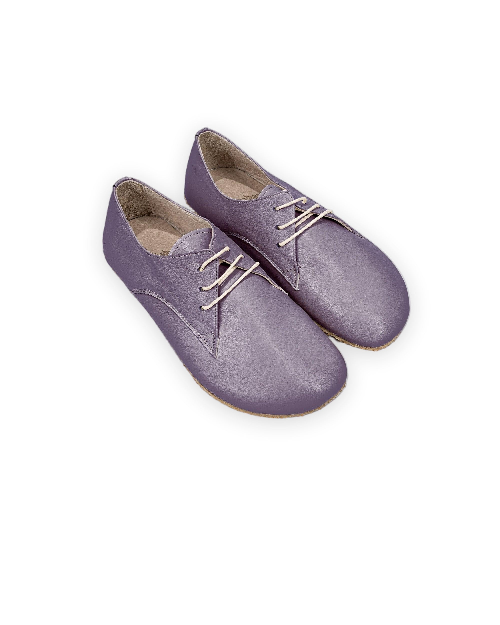 Women's Purple Oxford Shoes - Handcrafted Calf Leather Wide Toe Box | Bespoky