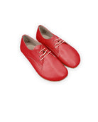 Women's Red Oxford Shoes - Handcrafted Calf Leather Wide Toe Box | Bespoky