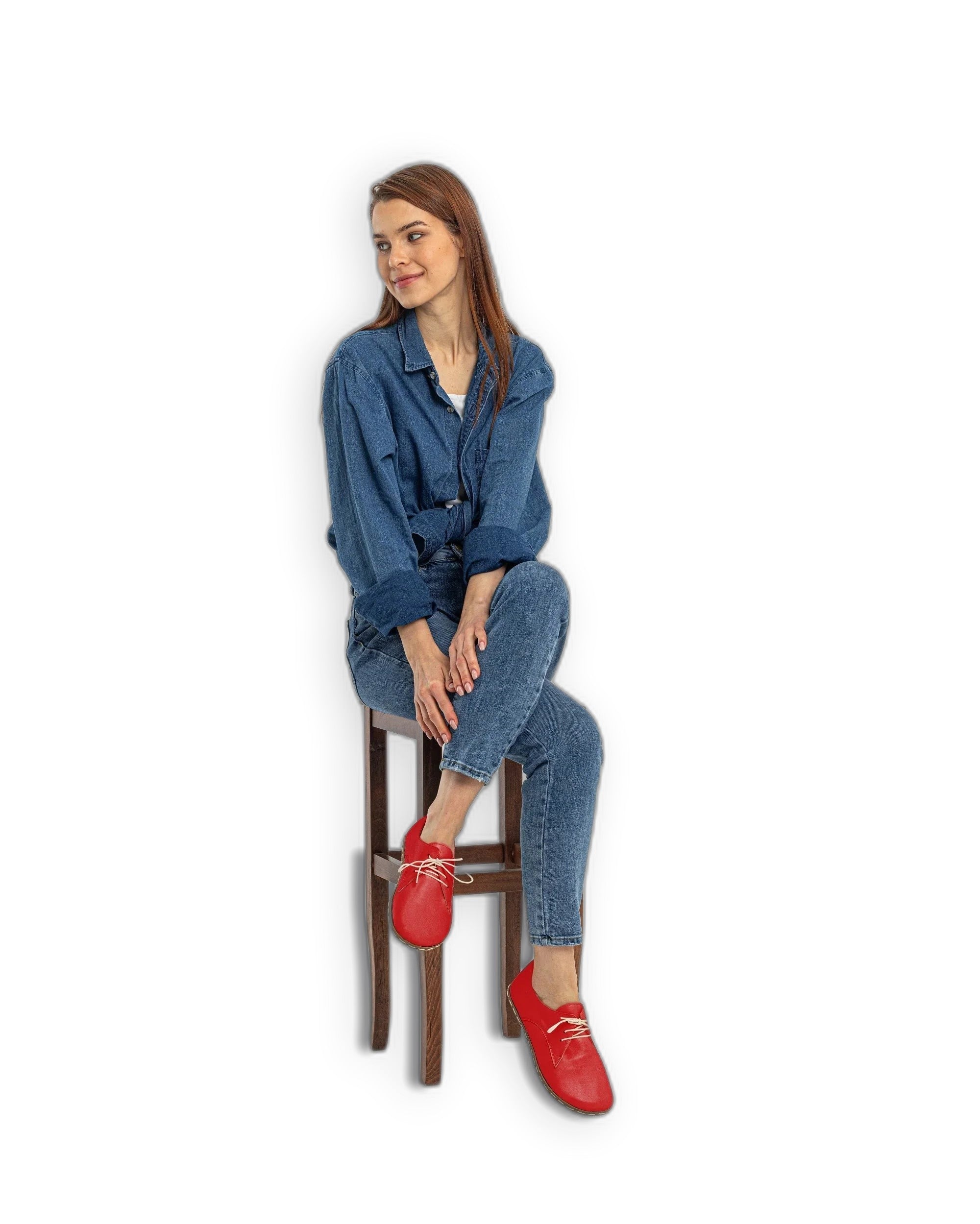 Back view Red Oxford Shoes - Calf Leather Handcrafted | Bespoky