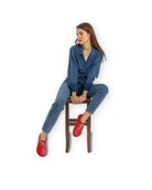 Back view Red Oxford Shoes - Calf Leather Handcrafted | Bespoky