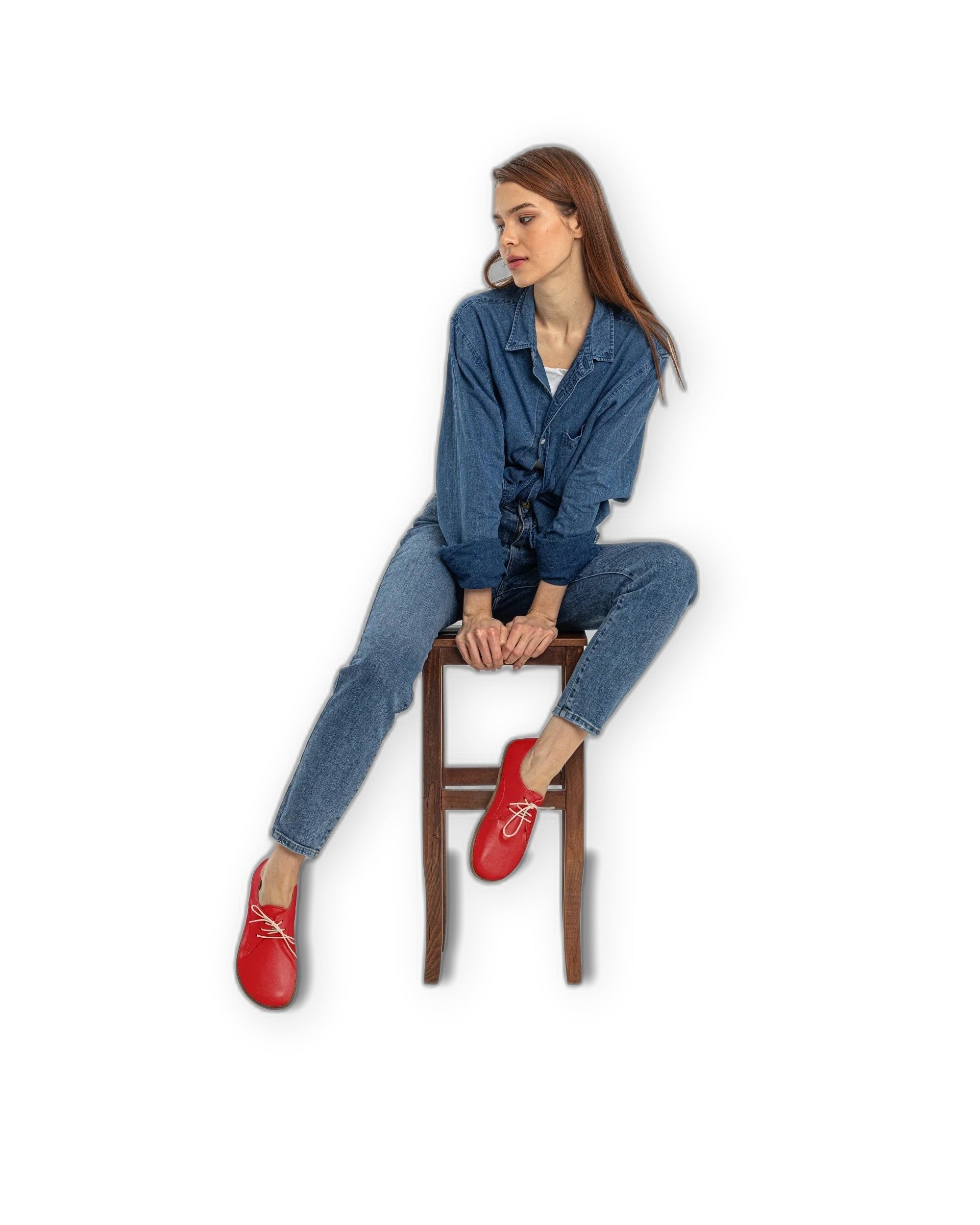 Back view Red Oxford Shoes - Calf Leather Handcrafted | Bespoky