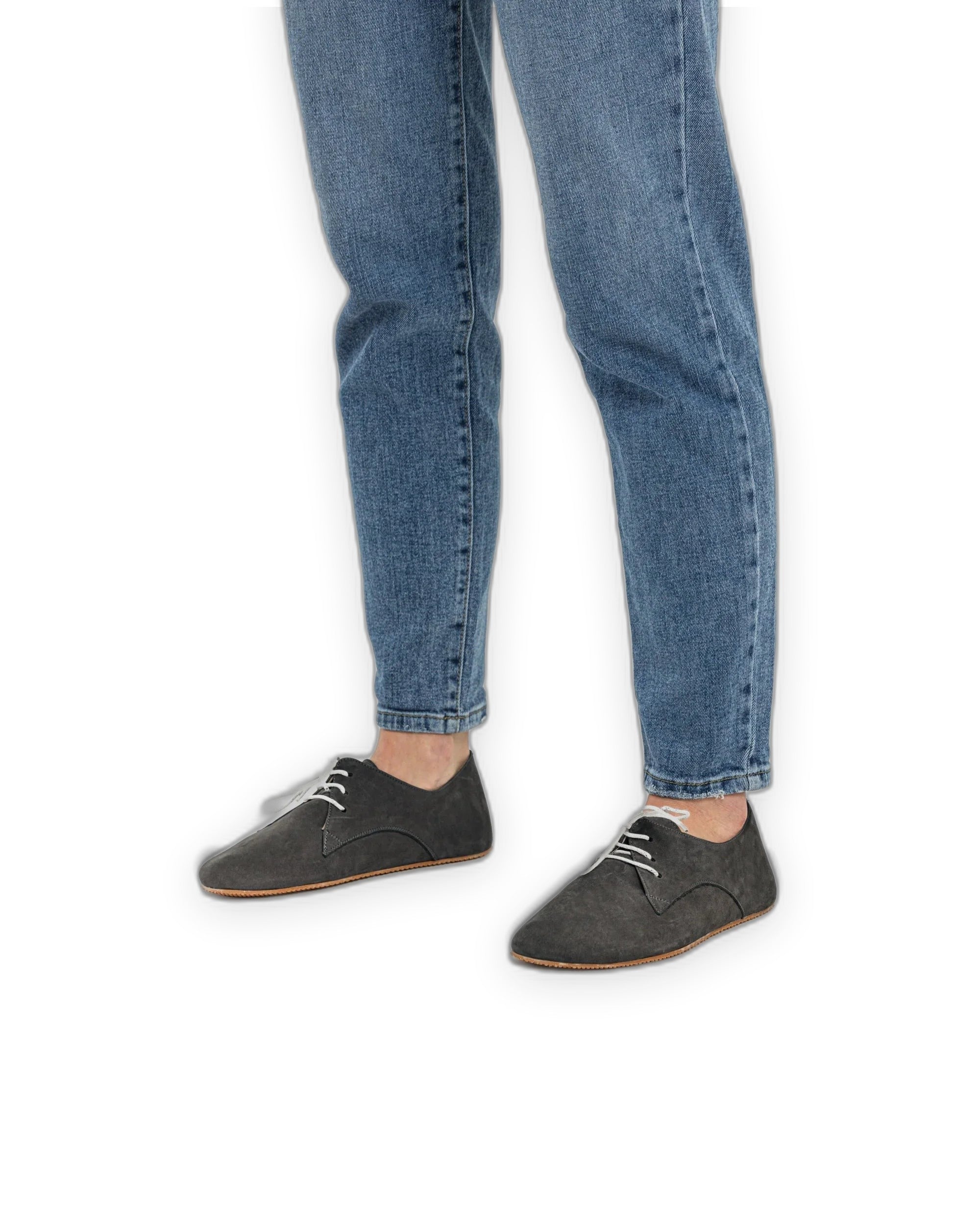 Pair Smoked Oxford Shoes - Barefoot Wide Toe Calf Leather | Bespoky