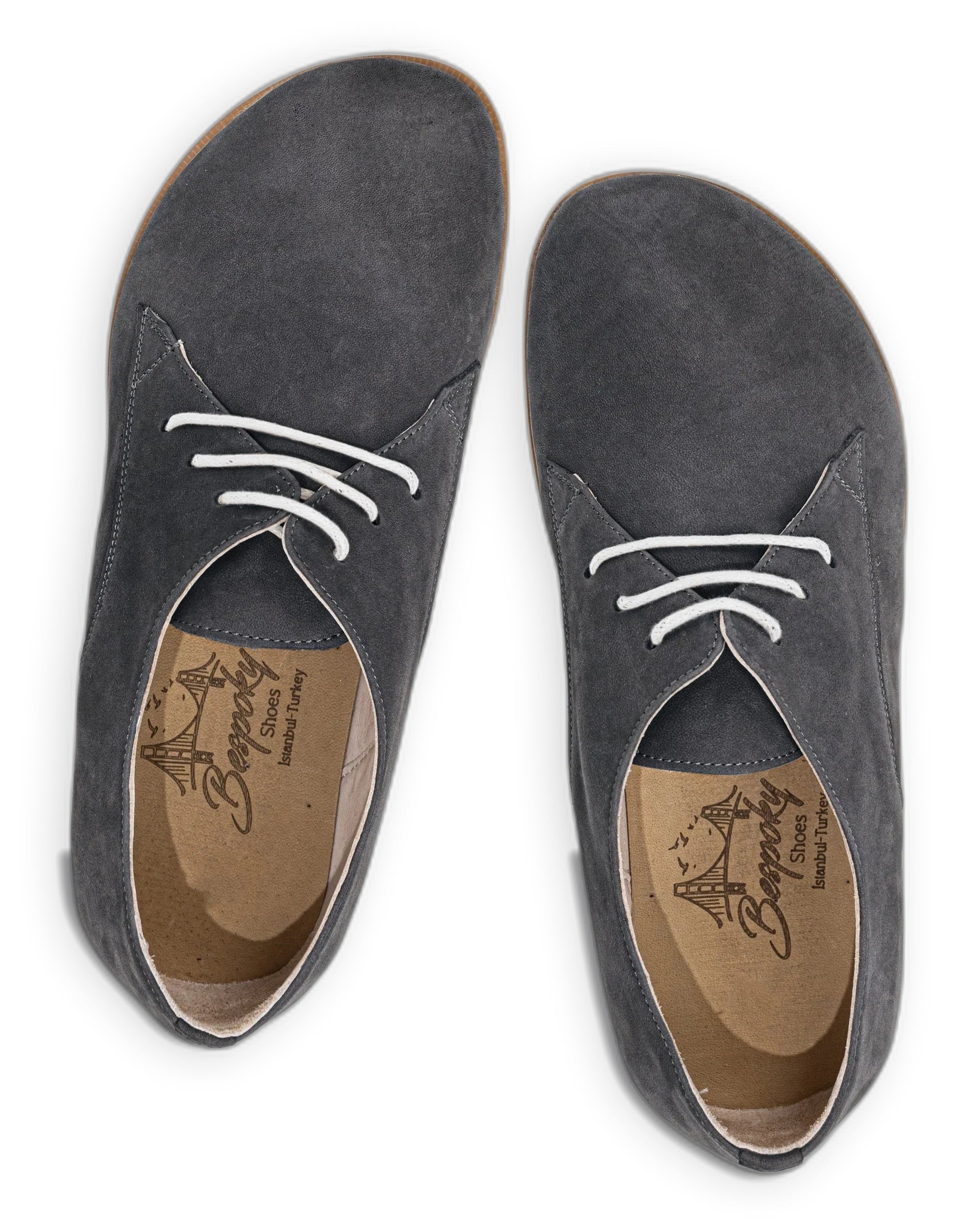 Side view Smoked Oxford Shoes - Calf Leather Zero Drop | Bespoky
