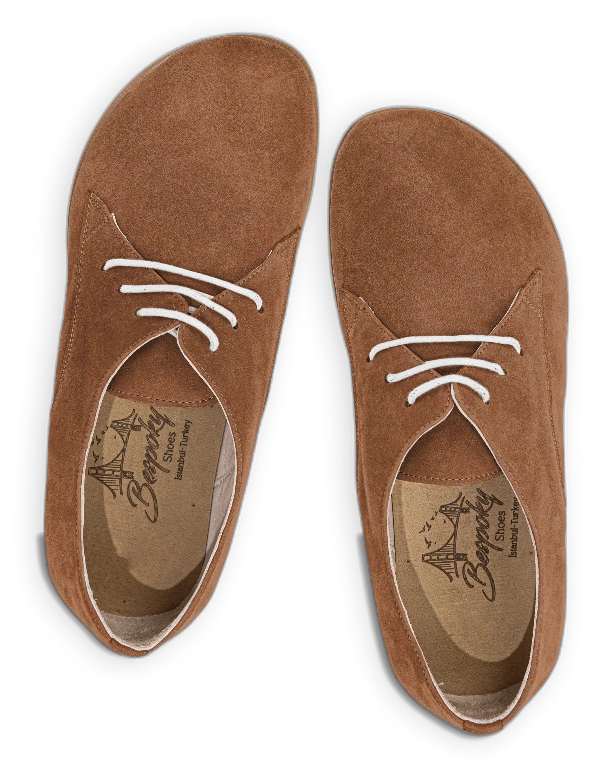 Side view Tan Oxford Shoes - Calf Leather Zero Drop | Bespoky
