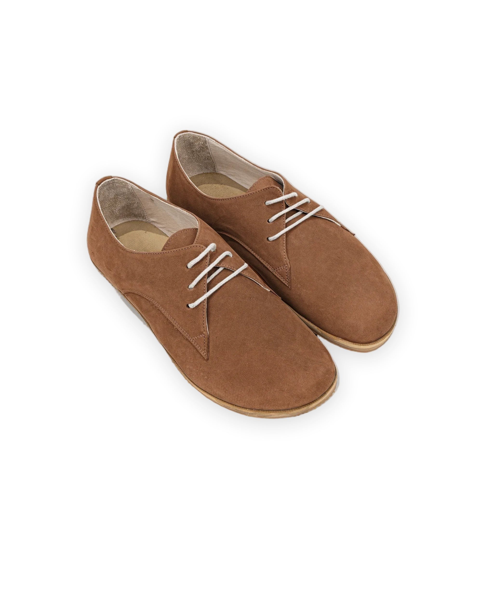 Women's Tan Oxford Shoes - Handcrafted Calf Leather Wide Toe Box | Bespoky