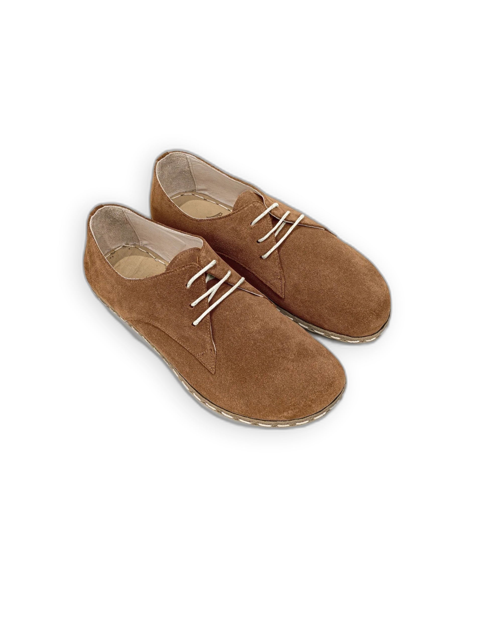 Women's Tan Oxford Shoes - Handcrafted Calf Leather Wide Toe Box | Bespoky