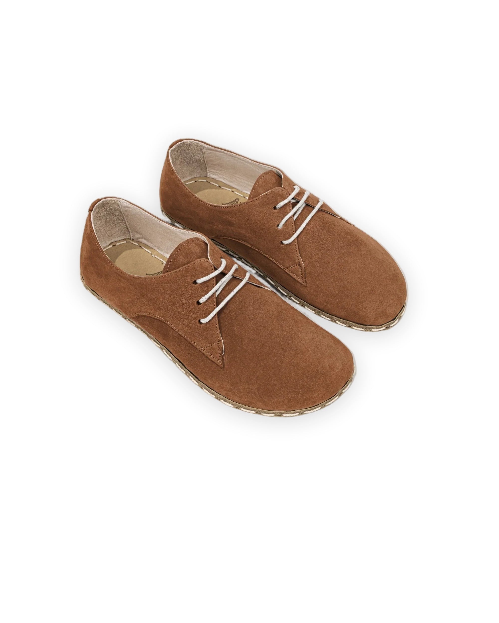 Women's Tan Oxford Shoes - Handcrafted Calf Leather Wide Toe Box | Bespoky