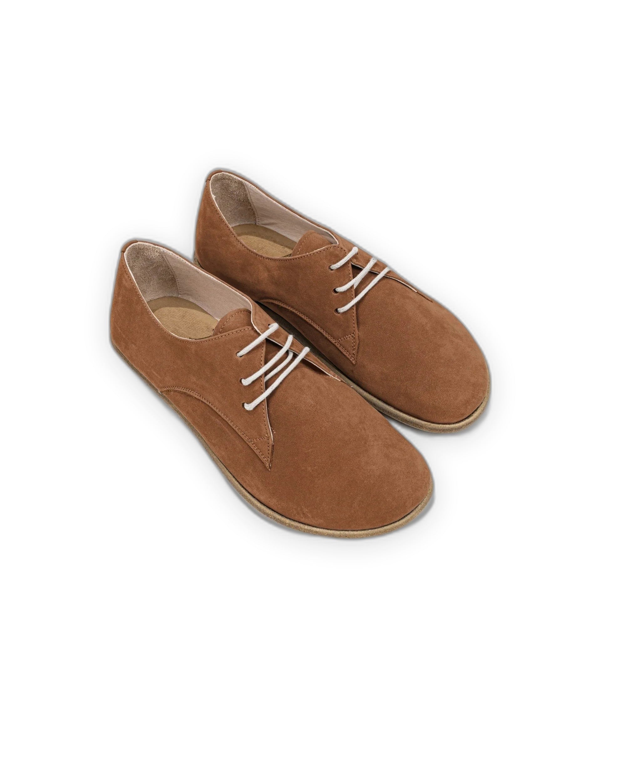 Women's Tan Oxford Shoes - Handcrafted Calf Leather Wide Toe Box | Bespoky