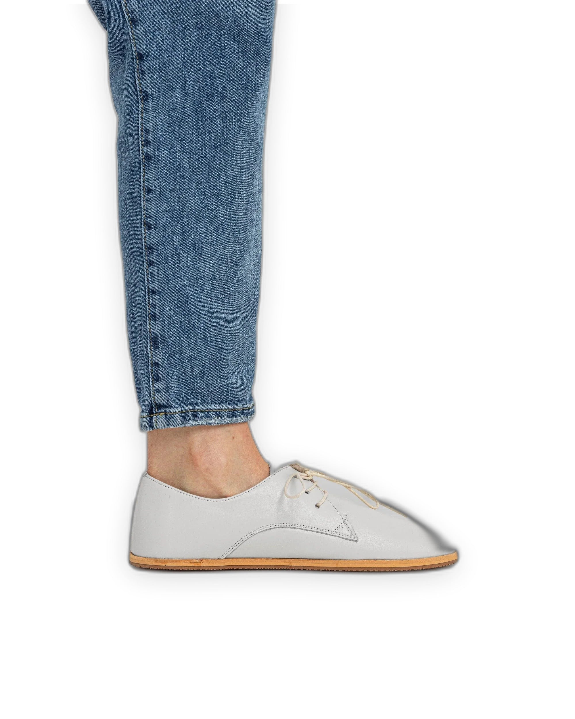 Detail White Oxford Shoes - Handcrafted Calf Leather Turkey | Bespoky