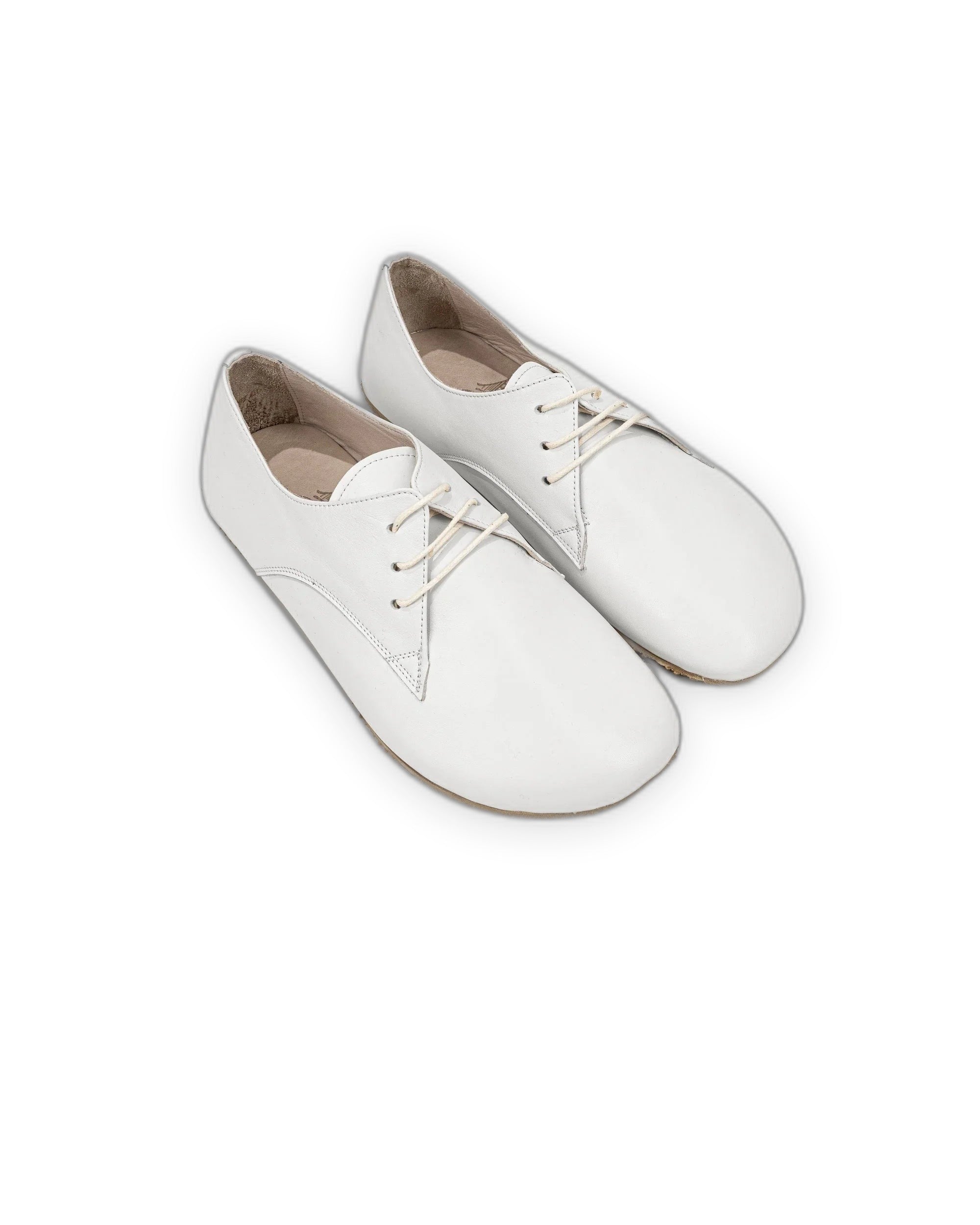 Women's White Oxford Shoes - Handcrafted Calf Leather Wide Toe Box | Bespoky