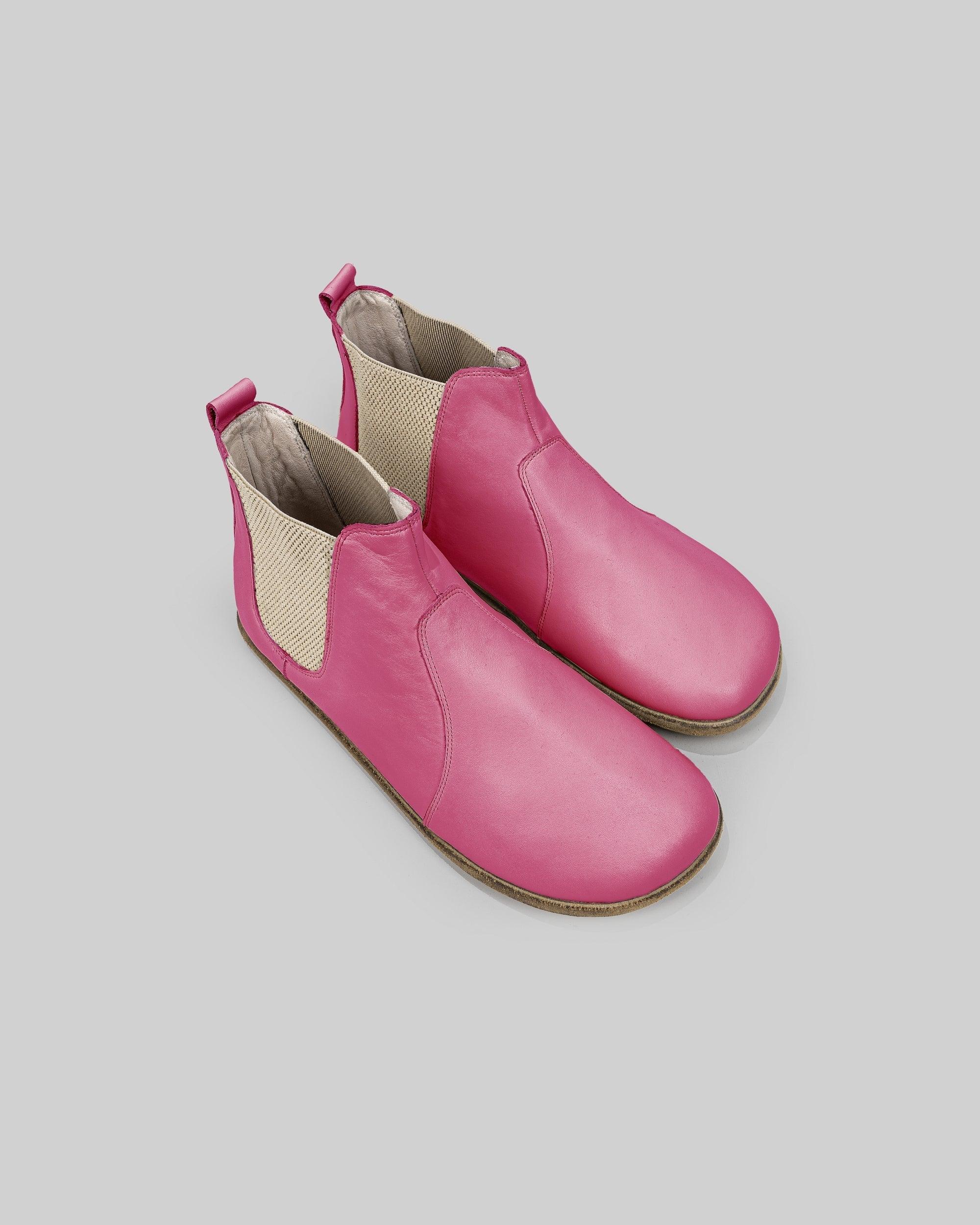 Men's Fuchsia Chelsea Boots - Handcrafted Calf Leather Wide Toe Box | Bespoky
