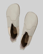 Pair Lucas Beige Chelsea Boots - Barefoot Wide Toe Calf Leather | Bespoky