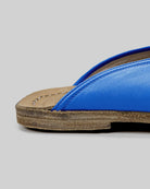 Back view Blue Slippers - Calf Leather Handcrafted | Bespoky
