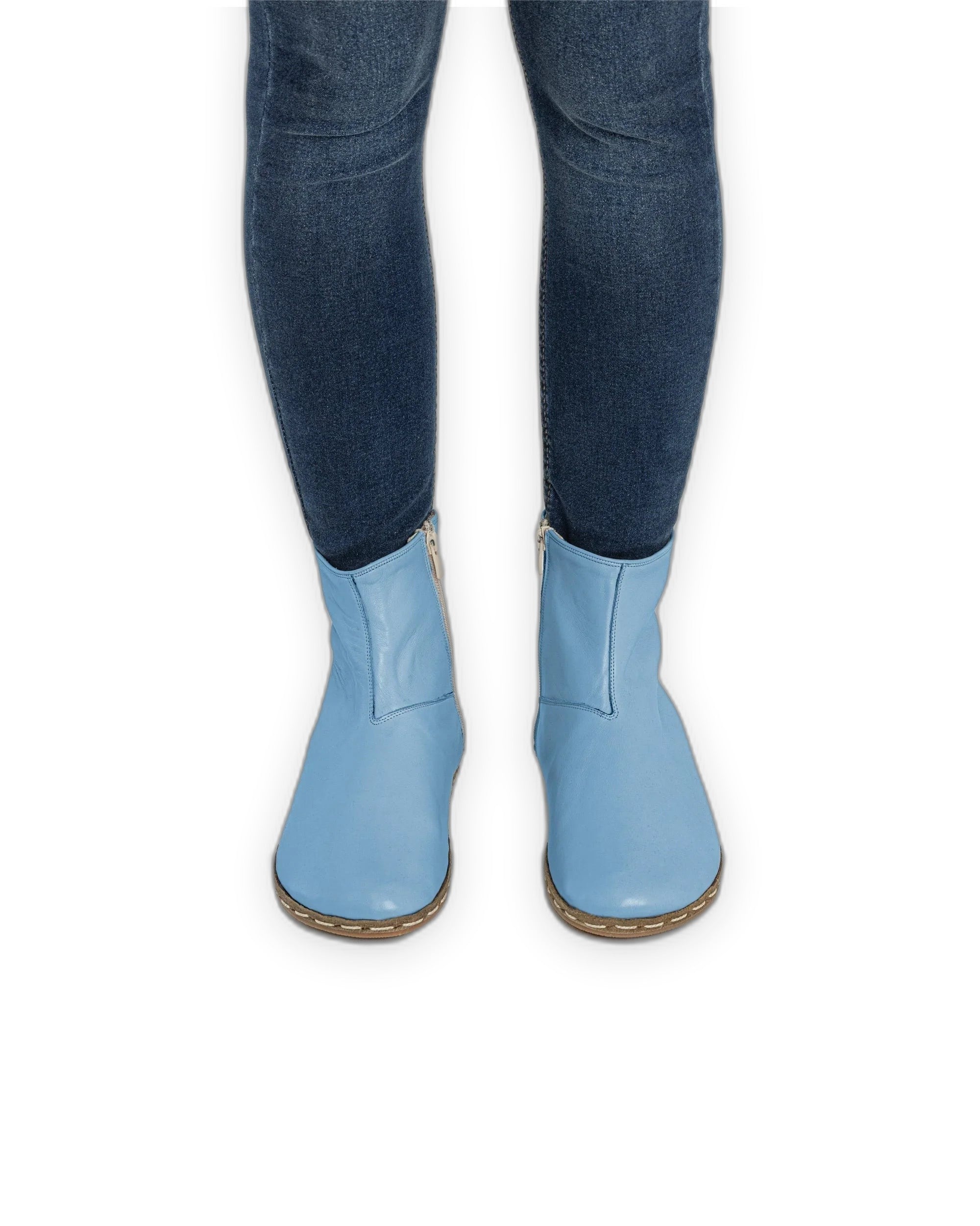 Detail Baby Blue Chelsea Boots - Handcrafted Calf Leather Turkey | Bespoky