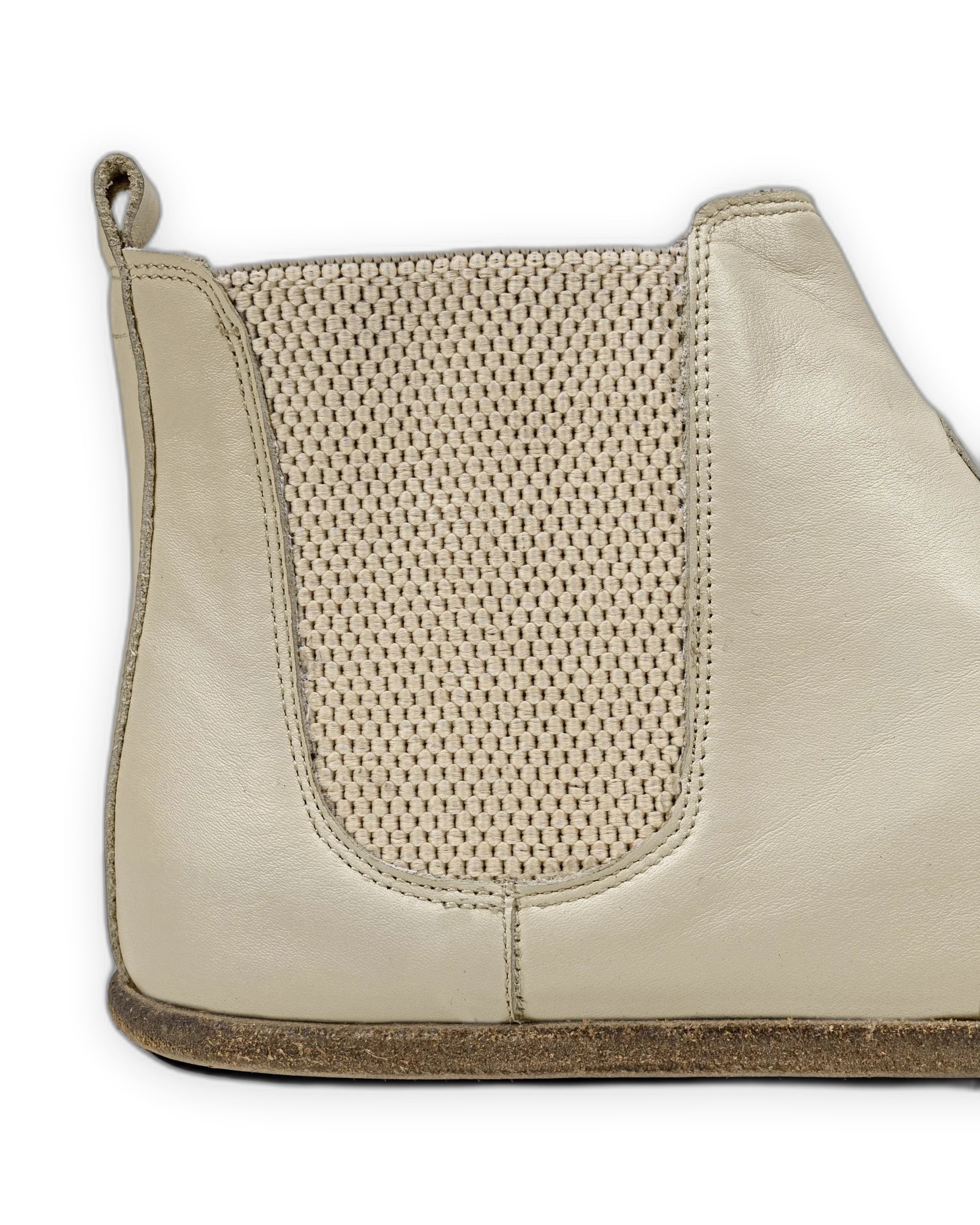 Side view Beige Chelsea Boots - Calf Leather Zero Drop | Bespoky