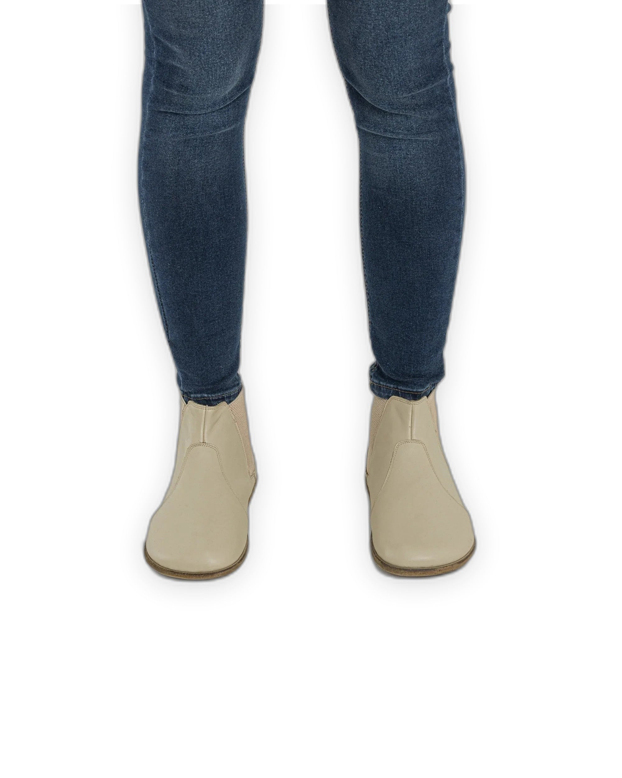 Back view Beige Chelsea Boots - Calf Leather Handcrafted | Bespoky
