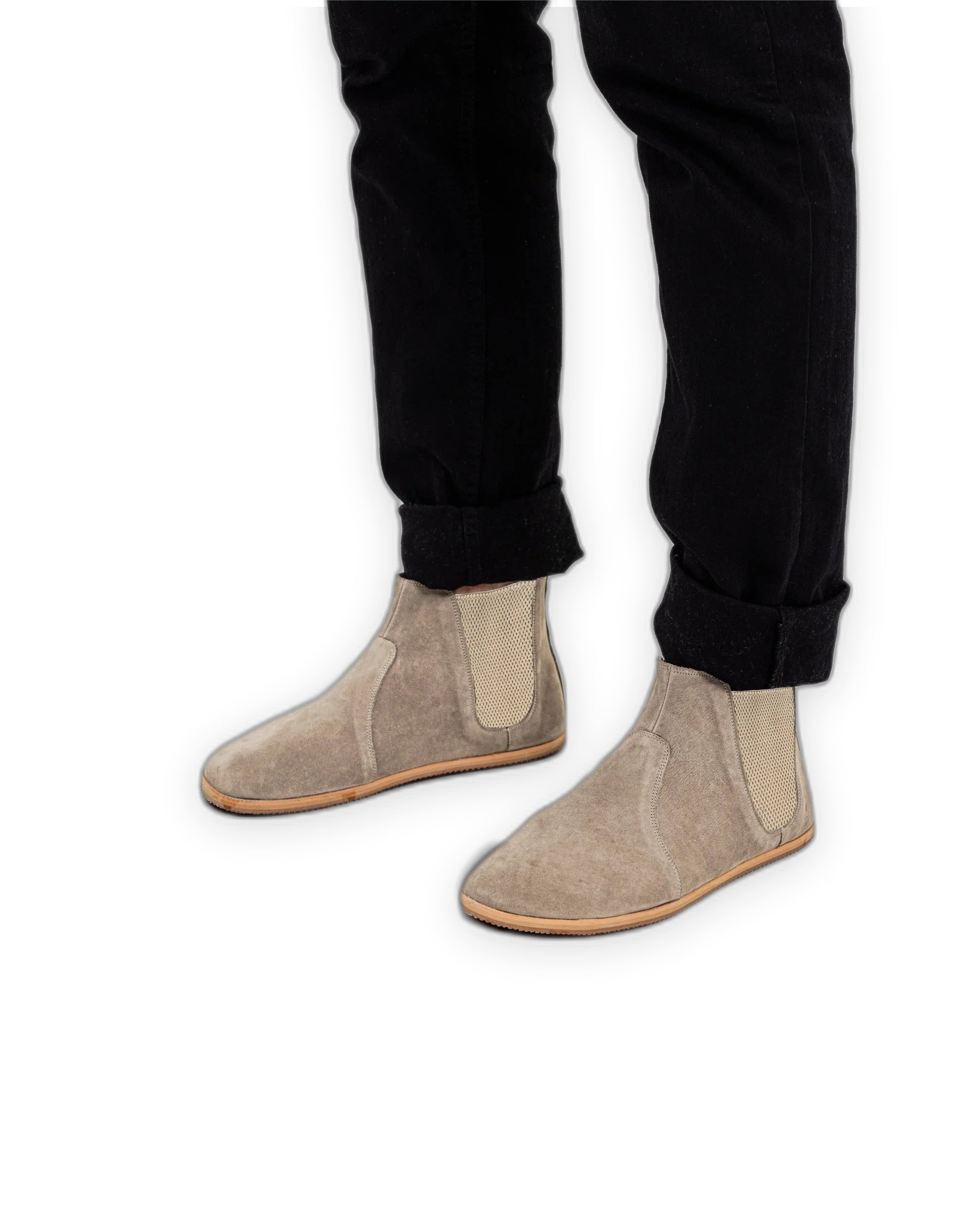 Detail Beige Nubuck Chelsea Boots - Handcrafted Calf Leather Turkey | Bespoky