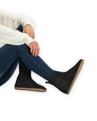 Men's Black Suede Chelsea Boots - Handcrafted Calf Leather Wide Toe Box | Bespoky