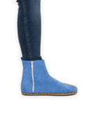 Detail Blue Suede Chelsea Boots - Handcrafted Calf Leather Turkey | Bespoky