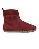 Side view Burgundy Suede Chelsea Boots - Calf Leather Zero Drop | Bespoky
