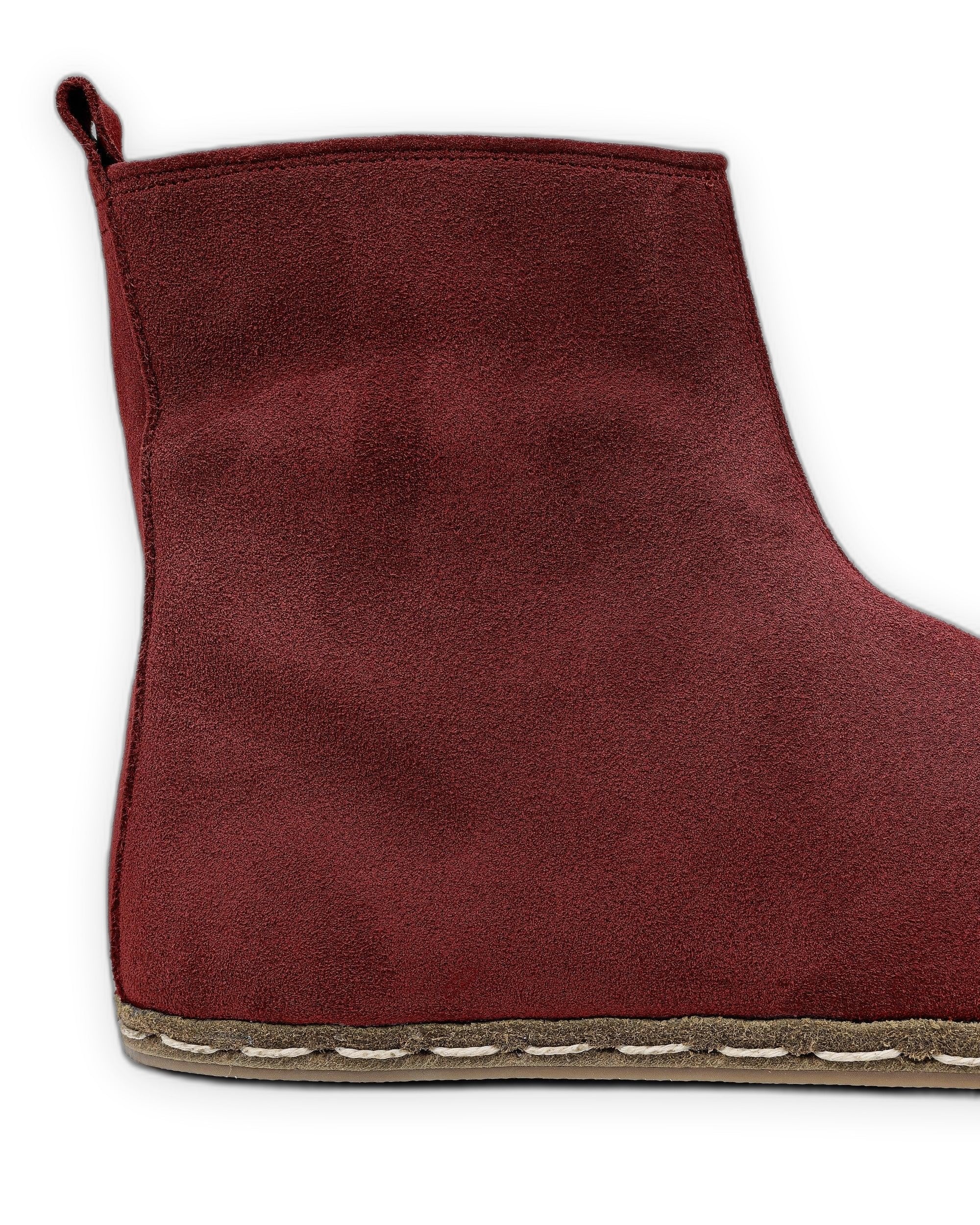 Top view Burgundy Suede Chelsea Boots - Handcrafted Calf Leather | Bespoky