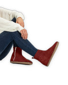Men's Burgundy Suede Chelsea Boots - Handcrafted Calf Leather Wide Toe Box | Bespoky