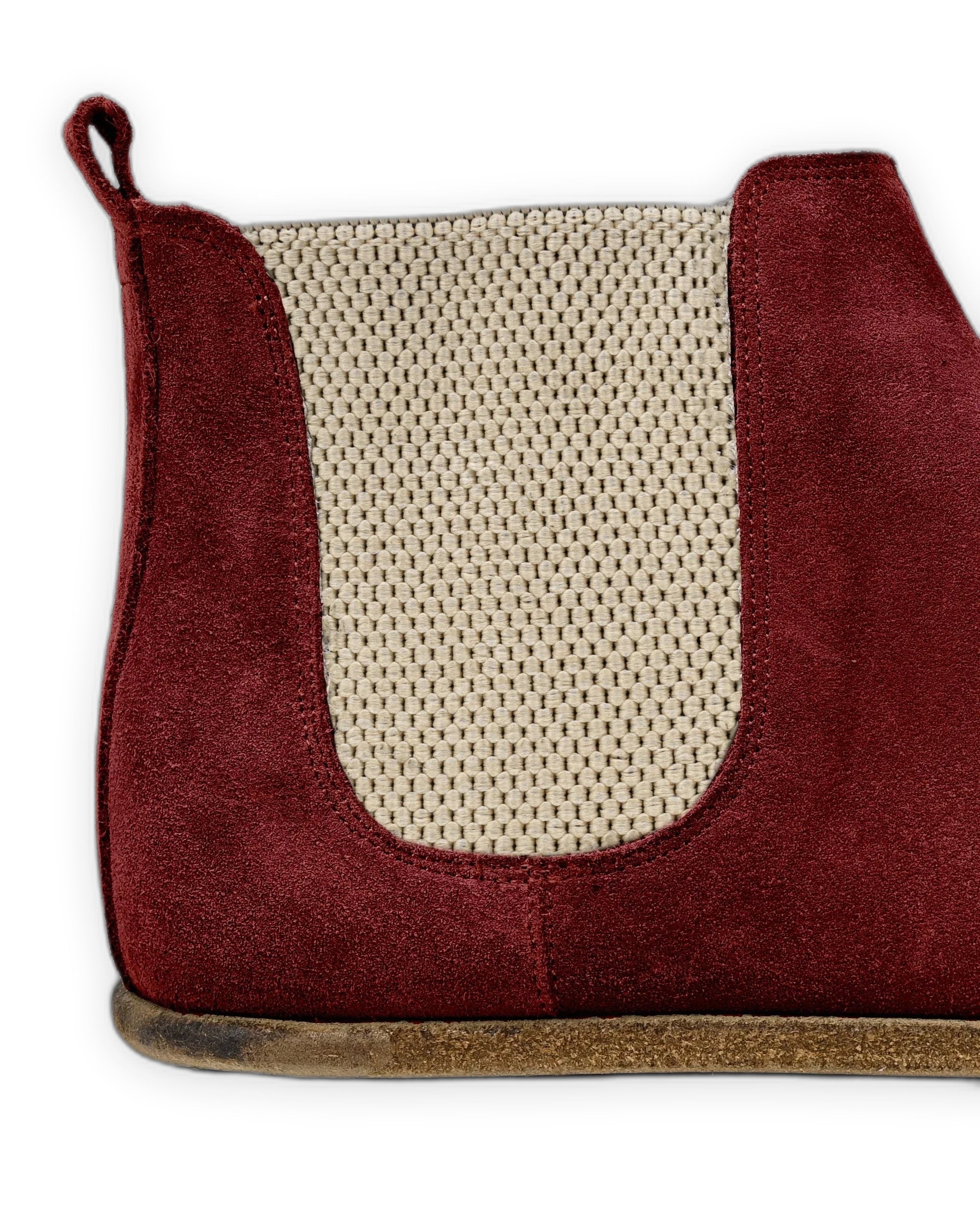 Top view Burgundy Suede Chelsea Boots - Handcrafted Calf Leather | Bespoky