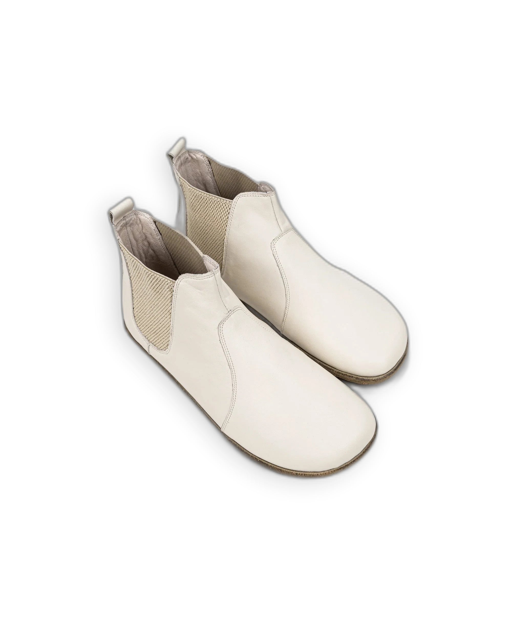 Men's Cream Chelsea Boots - Handcrafted Calf Leather Wide Toe Box | Bespoky