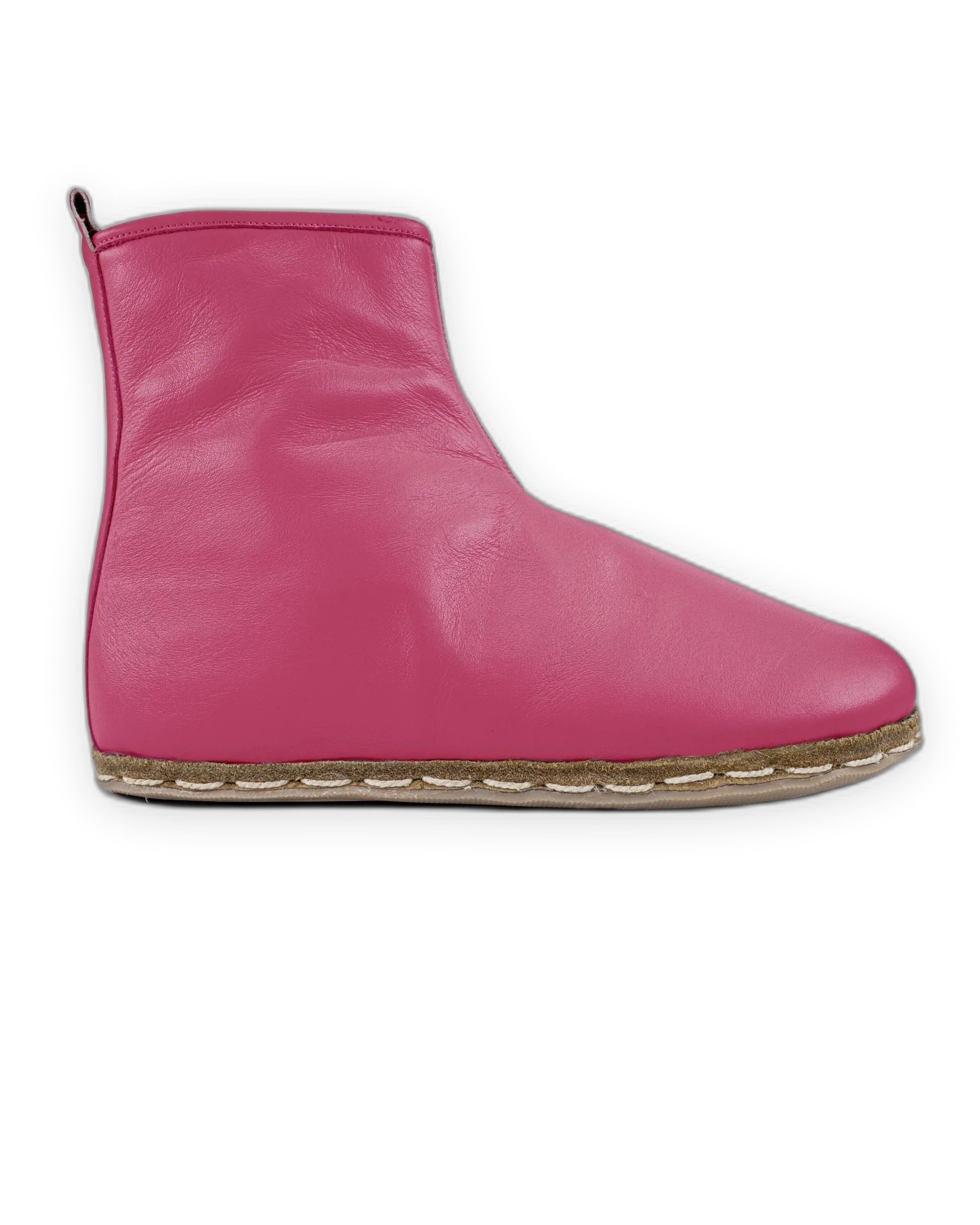 Side view Fuchsia Chelsea Boots - Calf Leather Zero Drop | Bespoky