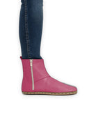 Pair Fuchsia Chelsea Boots - Barefoot Wide Toe Calf Leather | Bespoky