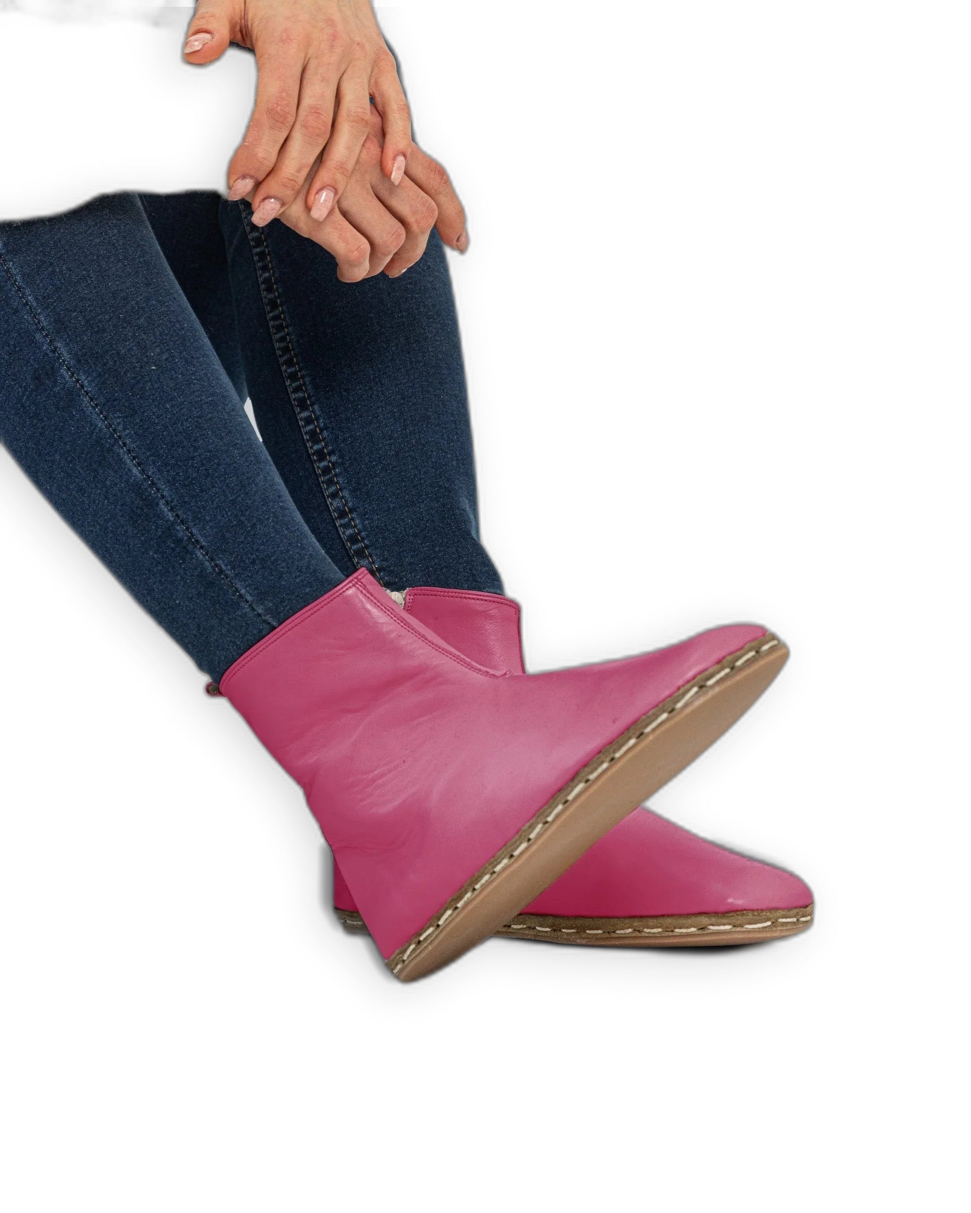 Men's Fuchsia Chelsea Boots - Handcrafted Calf Leather Wide Toe Box | Bespoky