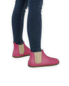 Pair Fuchsia Chelsea Boots - Barefoot Wide Toe Calf Leather | Bespoky
