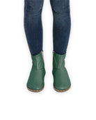 Pair Green Chelsea Boots - Barefoot Wide Toe Calf Leather | Bespoky