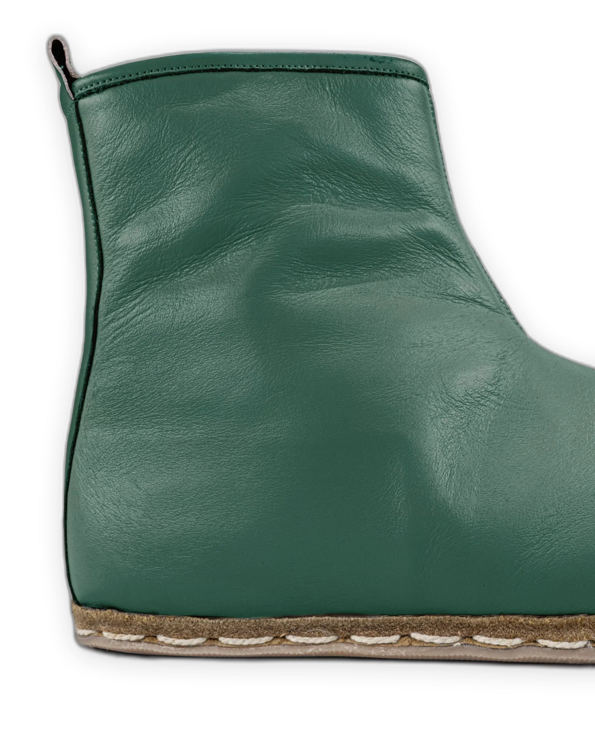 Close-up calf leather - Green Chelsea Boots Detail | Bespoky