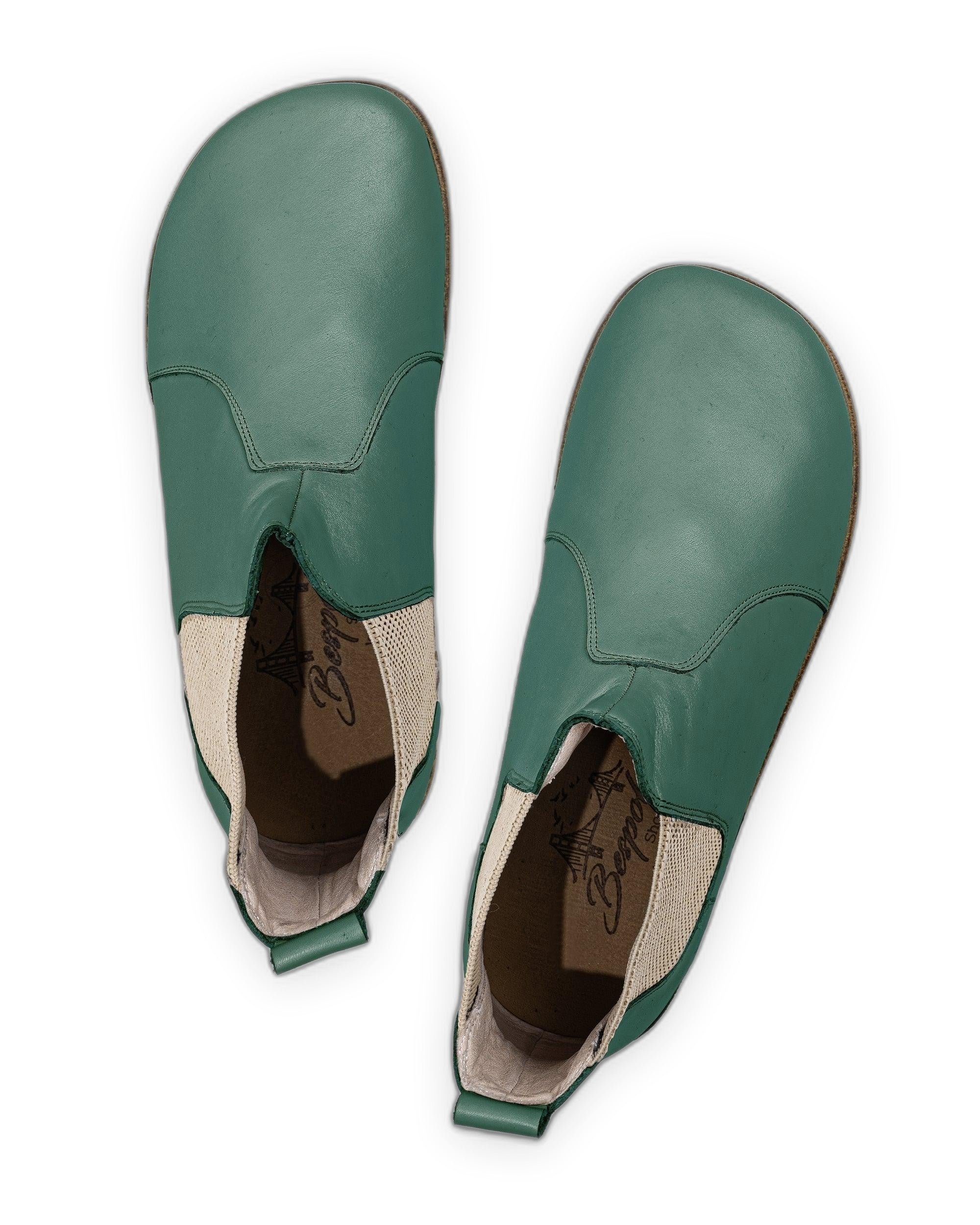 Side view Green Chelsea Boots - Calf Leather Zero Drop | Bespoky