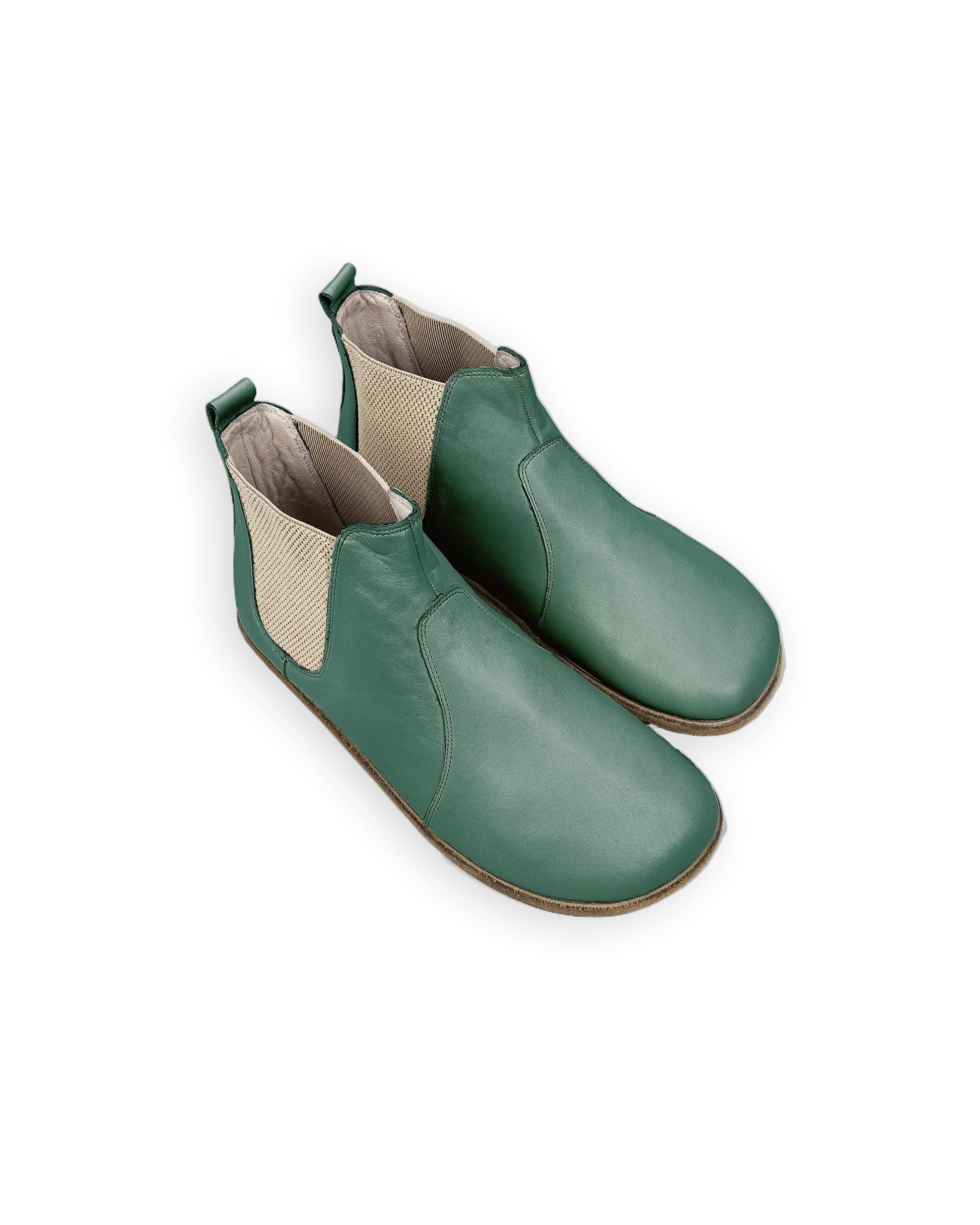 Men's Green Chelsea Boots - Handcrafted Calf Leather Wide Toe Box | Bespoky