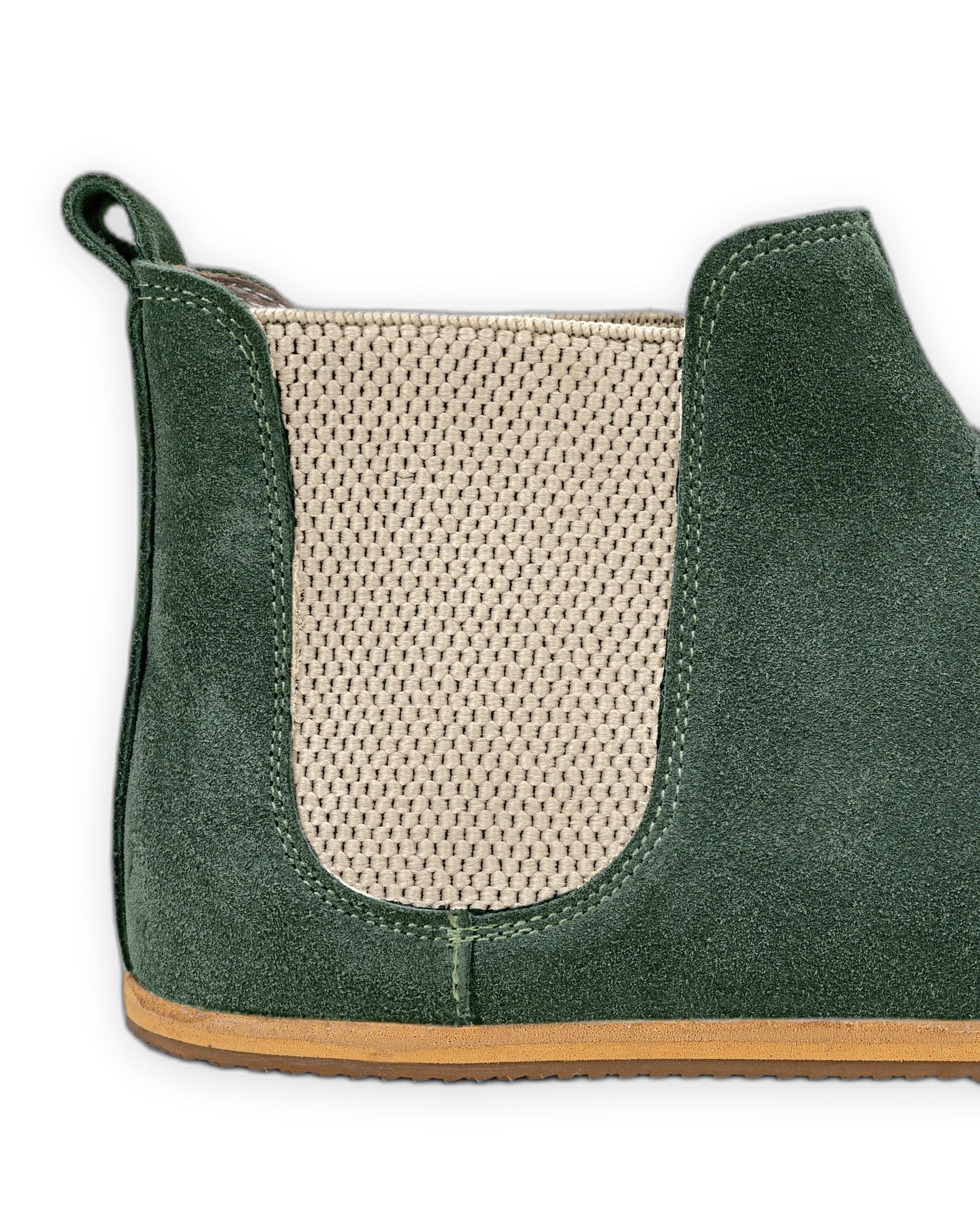 Top view Green Suede Chelsea Boots - Handcrafted Calf Leather | Bespoky